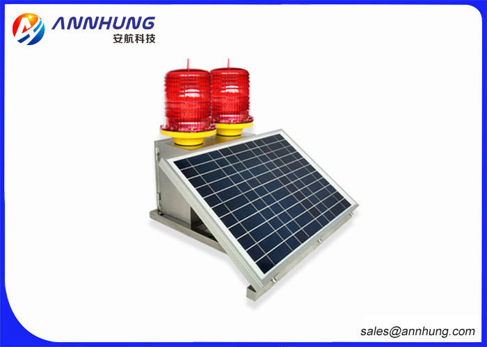 Red Flashing FAA L864 Double Solar Obstruction Light Type B For Electric Tower
