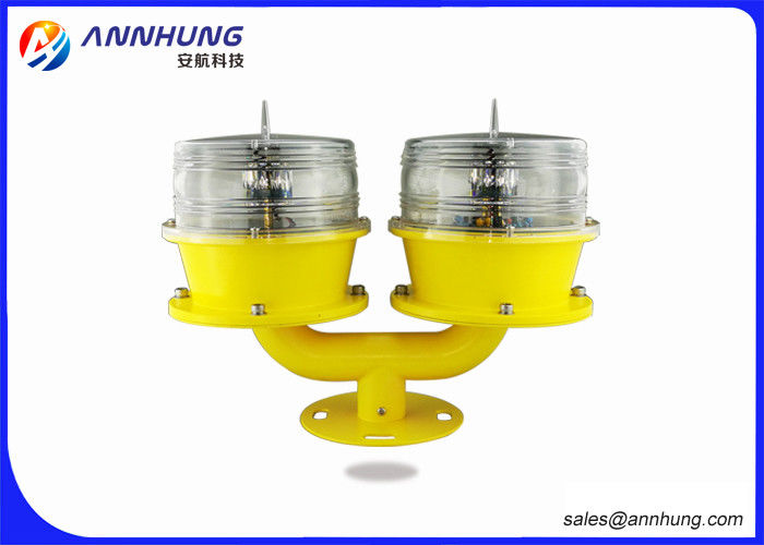 Double Low Intensity LED Solar Obstruction Light For Wind Turbines /  High Rise Building