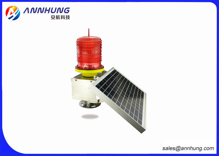 Low Intensity LED Solar Aviation Obstruction Light For Wind Turbine / High Chimney