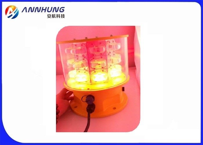 Red And White Dual Aeronautical Obstruction Light , Medium Intensity Aircraft Warning Lights