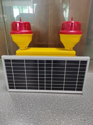 Low Intensity Double Aviation Obstruction Light Solar Powered Polycarbonate Body