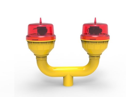 FAA LED Double Aviation Obstruction Light with 100,000 Hours LED Life and 32.5cd Light Intensity Adjustable Steady/Flashing