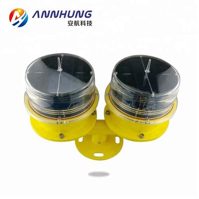 Low Intensity Solar Powered Dual Aviation Obstruction Light with 360° Horizontal Beam and IP67 Rating