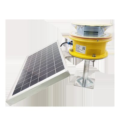 Solar Aviation Obstruction Light LED Red Medium Intensity with IP66 Aluminum Alloy and ≥2000cd Brightness