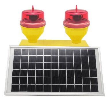 Solar Powered IP66 Waterproof Double Aviation Obstruction Light with 100,000 Hours Lifespan and Dusk-to-Dawn Operation